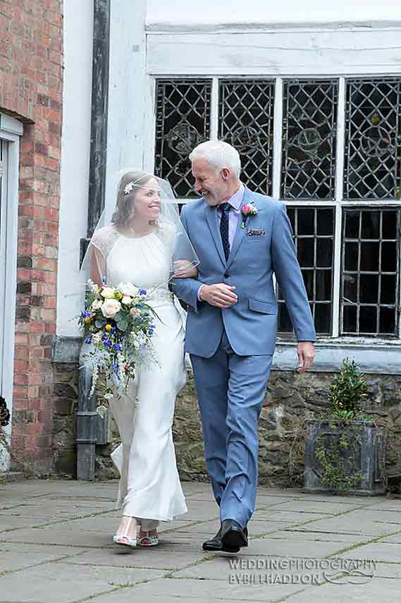 Guildhall wedding bride and Dad