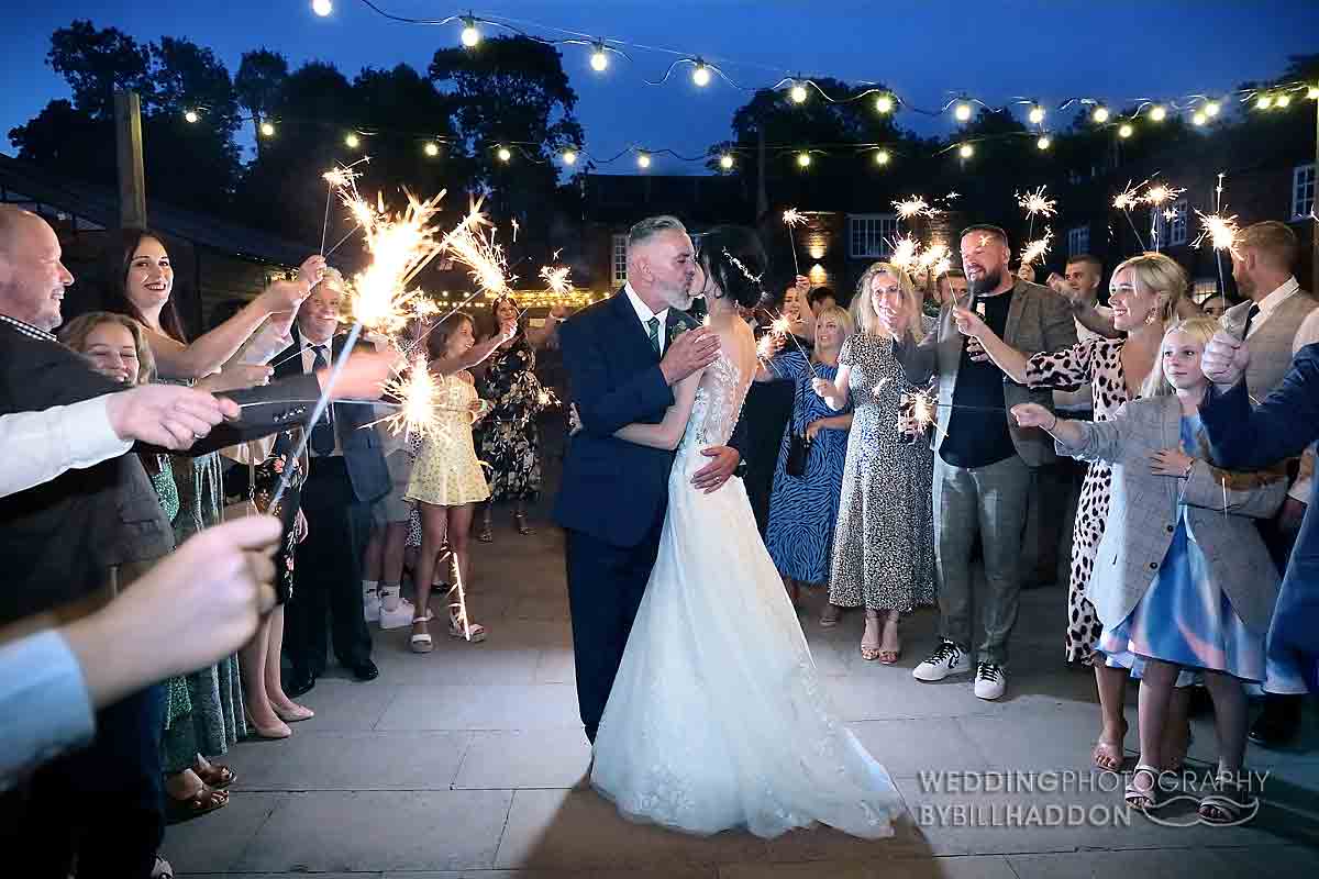 Donington Park Farmhouse wedding sparklers